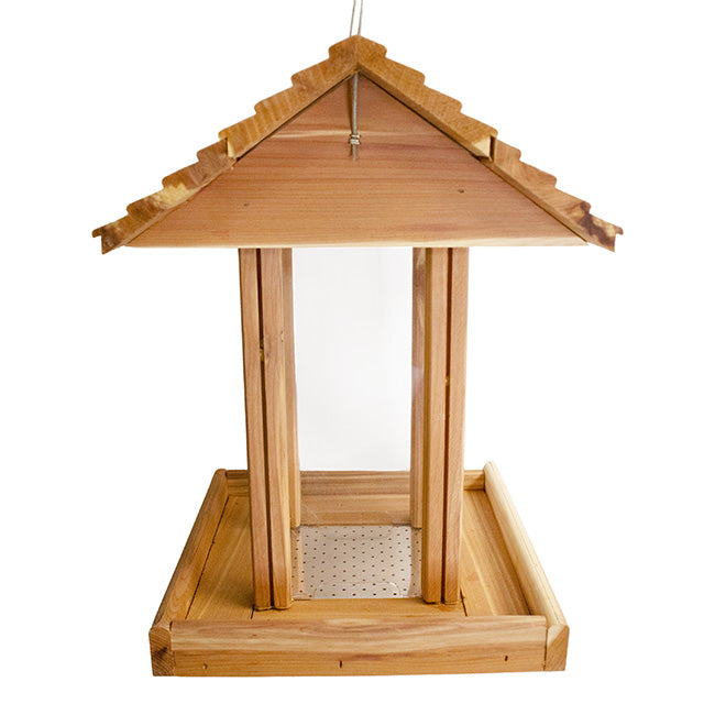 Amish Made Cedar Tower Bird Feeder