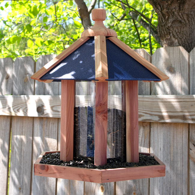 Amish Made Cedar & Recycled Plastic Gazebo Feeder, Blue