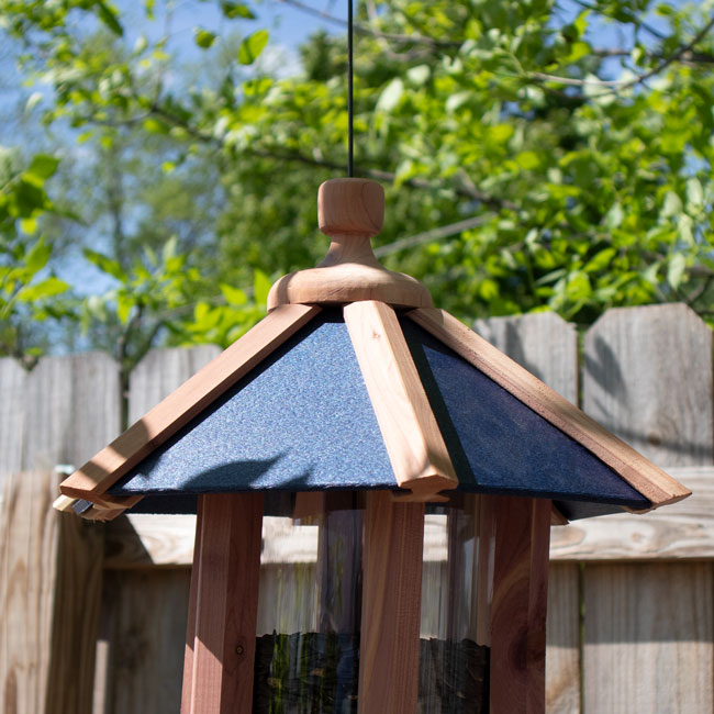 Amish Made Cedar & Recycled Plastic Gazebo Feeder, Blue