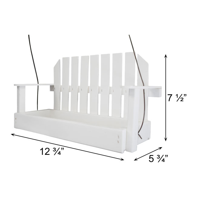 Amish Made Recycled Plastic Swing Seed Feeders, White, 2 Pk