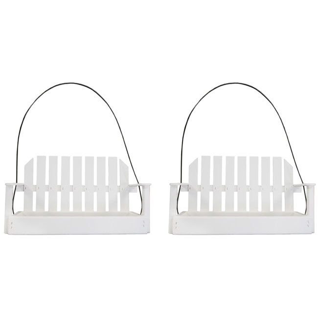 Amish Made Recycled Plastic Swing Seed Feeders, White, 2 Pk