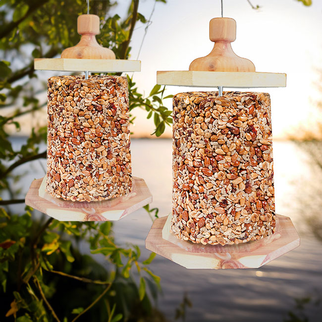 Amish Made Cedar Stacker Bird Feeders, Pack of 2