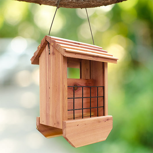 Amish Made Cedar Bird Blend Double Suet Feeder