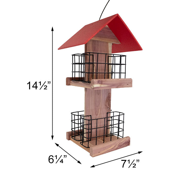 Amish Made Cedar and Recycled Plastic Quad Suet Cake Tower