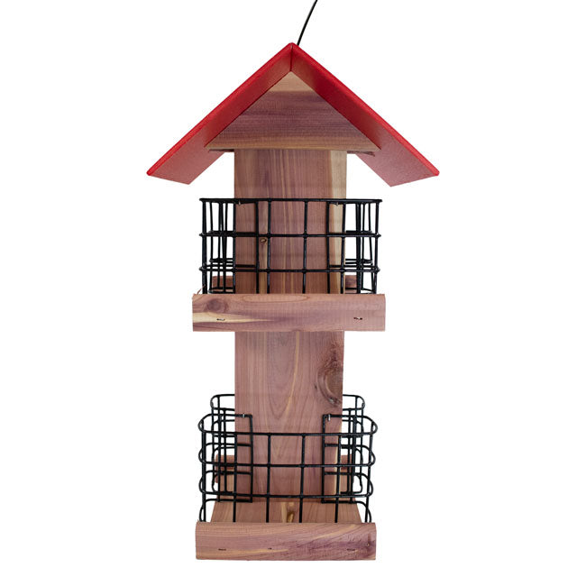 Amish Made Cedar and Recycled Plastic Quad Suet Cake Tower