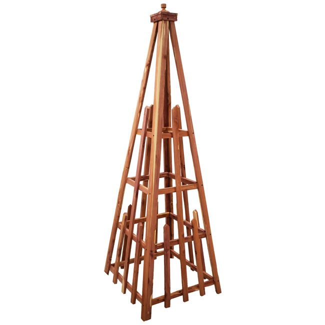 Amish Made Large Cedar Pyramid Trellis by Prime Retreat, 72"