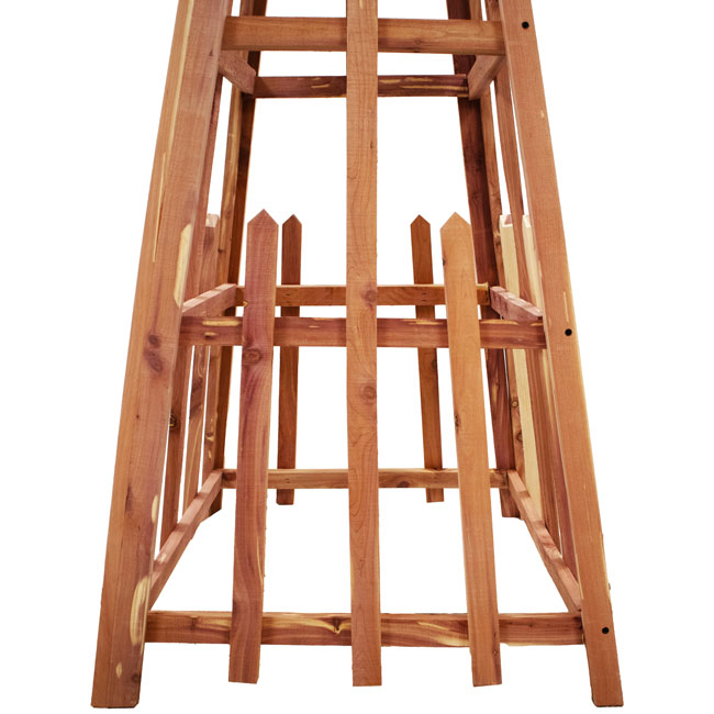 folding wooden trellis Amish Made Large Cedar Pyramid Trellis by Prime Retreat, 72 inch, Red