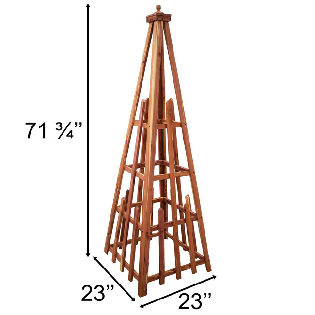 pyramid trellis wood Amish Made Large Cedar Pyramid Trellis by Prime Retreat, 72 inch, Red