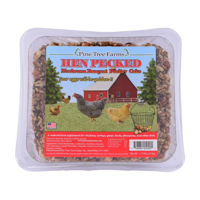 Pine Tree Hen Pecked Mealworm Poultry Cakes, 16 Pack