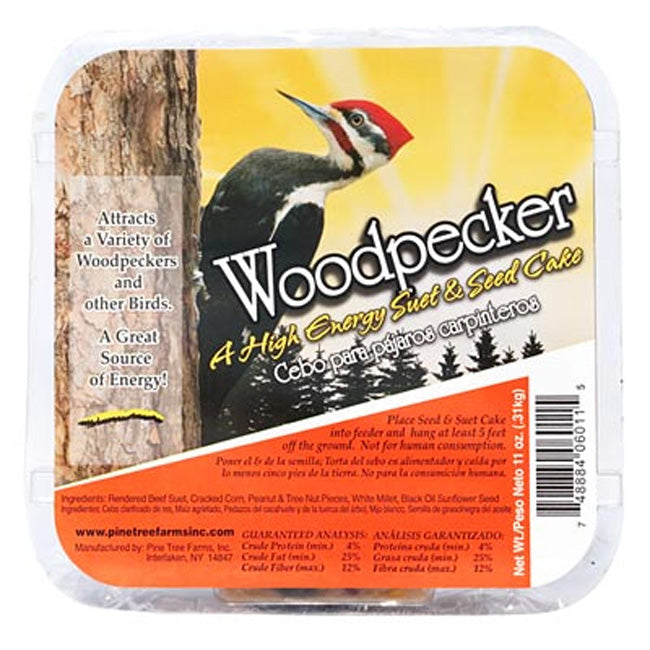 Pine Tree Year Round Woodpecker Suet Cakes, 11 oz, 24 Pack