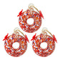 Round Red Glass Double Hummingbird Feeder, Glass, 3 Pack