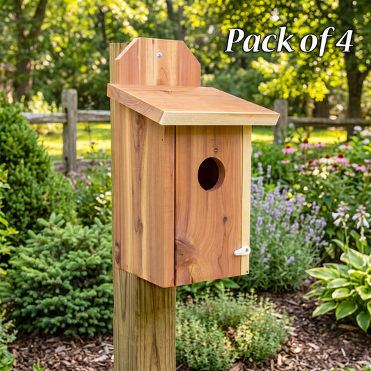 Mounted Blue Bird House, Cedar, Case of 4