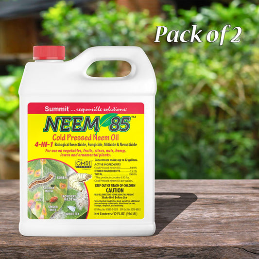 Summit NEEM 85 Cold Pressed Neem Oil, Quart, 2 Pack