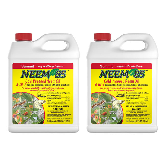 Summit NEEM 85 Cold Pressed Neem Oil, Quart, 2 Pack