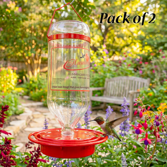 Turbine Glass Hummingbird Feeders, 32 oz, Pack of 2