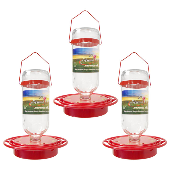 Turbine Glass Hummingbird Feeders, 16 oz. Pack of 3