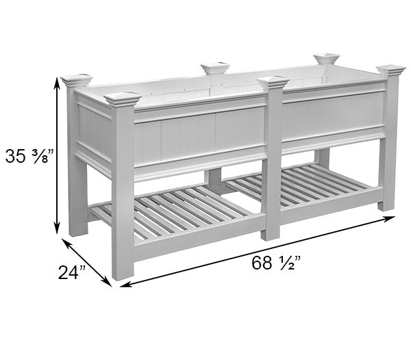 New England Cambridge Raised Planter Bed with Extension Kit