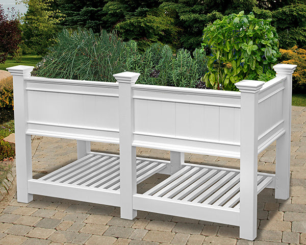 New England Cambridge Raised Planter Bed with Extension Kit