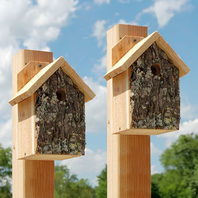 Uncle Dunkel's Bark Clad Wren Houses, Pack of 2