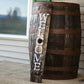 Amish-Made Welcome & Go Away Whiskey Barrel Porch Signs