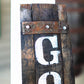 Amish-Made Welcome & Go Away Whiskey Barrel Porch Signs