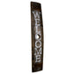 Amish-Made Whiskey Barrel Porch Sign, Welcome