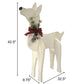 Amish-Made Wooden Doe Statues, White, Pack of 2