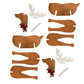 Amish-Made Wooden Reindeer Statues, Pack of 2