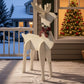 Amish-Made Wooden Reindeer Statues, White, Pack of 2