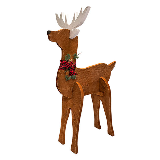 Amish-Made Wooden Reindeer Statues, Pack of 2