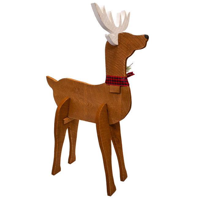 Amish-Made Wooden Reindeer Statues, Pack of 2
