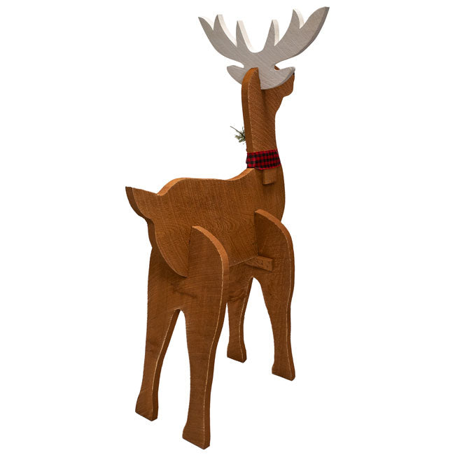 Amish-Made Wooden Reindeer Statues, Pack of 2