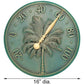 Whitehall Palm Tree Clock & Thermometer, Bronze Verdi, 16"