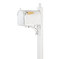 Whitehall Deluxe Mailbox, Post, and Brackets, White