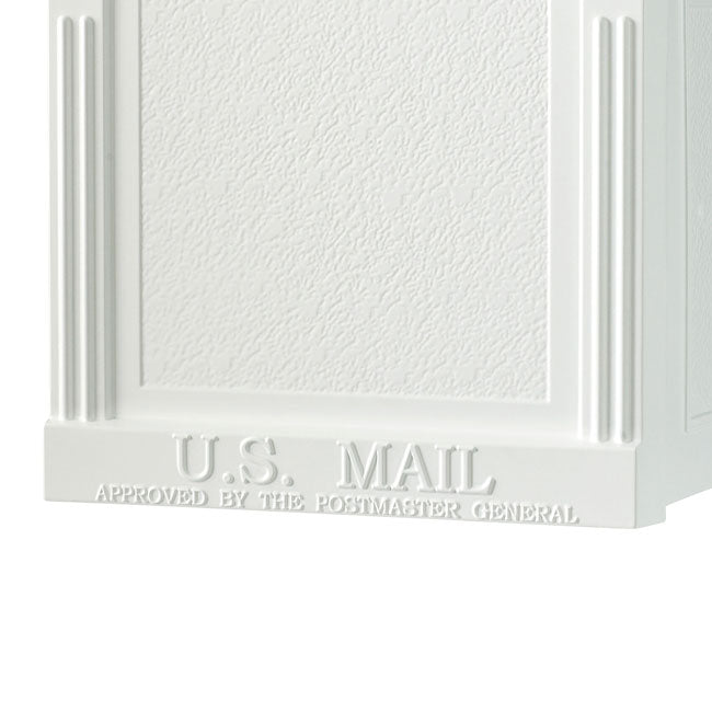 Whitehall Deluxe Mailbox, Post, and Brackets, White