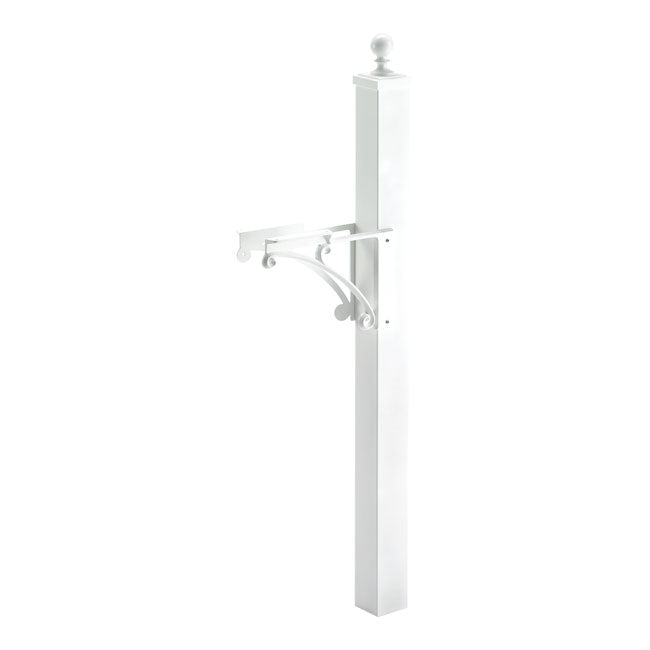 Whitehall Deluxe Mailbox, Post, and Brackets, White