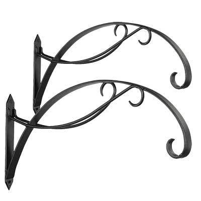 Achla Designs Wrought Iron Scroll Brackets, Black, Pack of 2