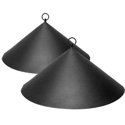 Achla Hanging Squirrel Baffles, Black, 18.25" dia., 2 Pack