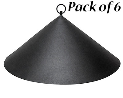 Achla Hanging Squirrel Baffles, Black, 18.25" dia., 6 Pack