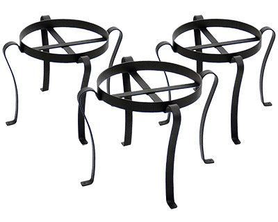 Achla Patio Plant Stands, Black, 12"H, Pack of 3