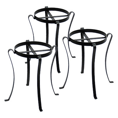 Achla Patio Plant Stands, Black, 18"H, Pack of 3