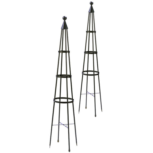 Achla Garden Obelisks, Graphite, 61.5", Pack of 2