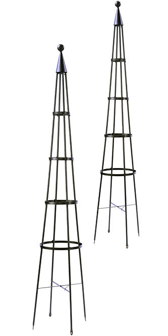 Achla Garden Obelisks, Graphite, 84.5", Pack of 2