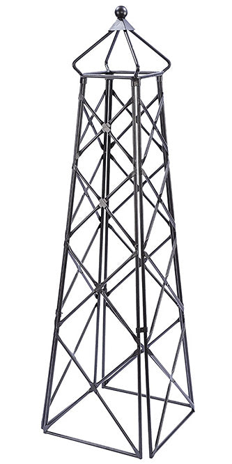 Achla Lattice Obelisks, Graphite, 67", Pack of 2