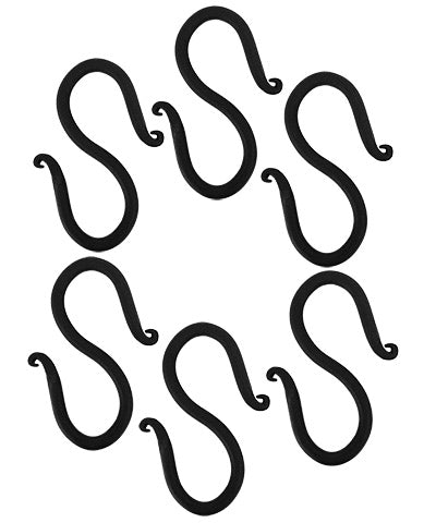 Achla Wrought Iron "S" Hooks, Black, 4.5", Pack of 6
