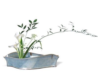 Anthony Stoneware Ikebana, Contemporary, French Blue