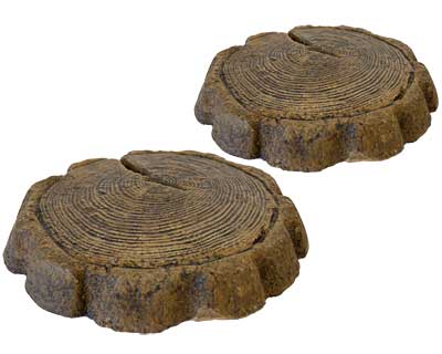 Athens Small Log Stepping Stones, Espresso, Pack of 2