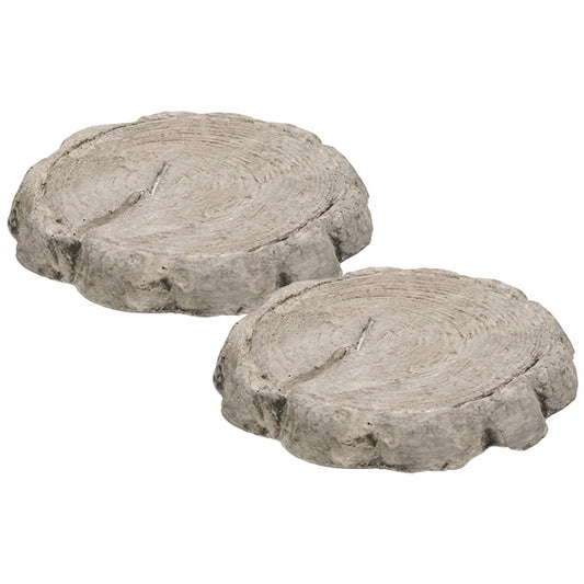 Athens Small Log Stepping Stones, Pre Aged, Pack of 2