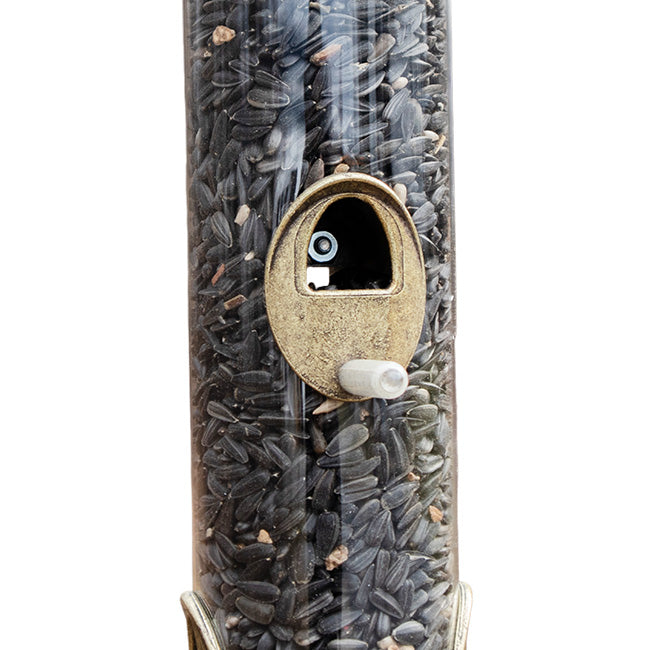 Aspects Seed Tube Wild Bird Feeders, Med., Brass, Pack of 2