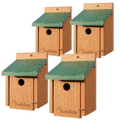 Audubon Recycled Plastic Wren Houses, Pack of 4